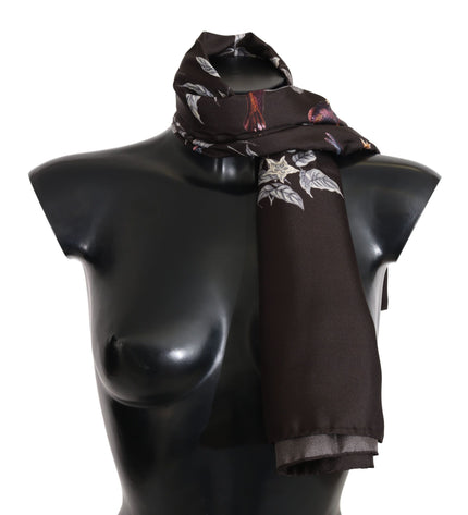 Dolce & Gabbana Elegant Silk Scarf Wrap in Luxe Brown