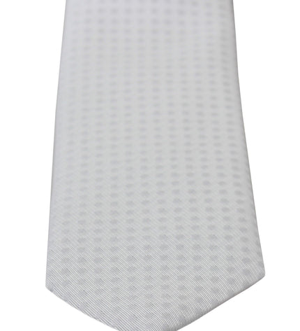 Dolce & Gabbana Elegant White Patterned Silk Blend Neck Tie