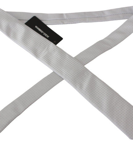 Dolce & Gabbana Elegant White Patterned Silk Blend Neck Tie