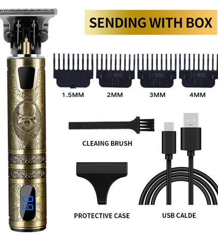 Professional rechargeable hair clipper and beard trimmer for men