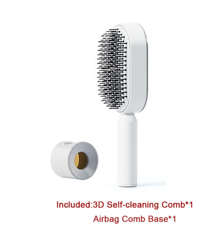 Self Cleaning Hair Brush For Women One-key Cleaning Hair Loss Airbag Massage Scalp Comb Anti-Static Hairbrush