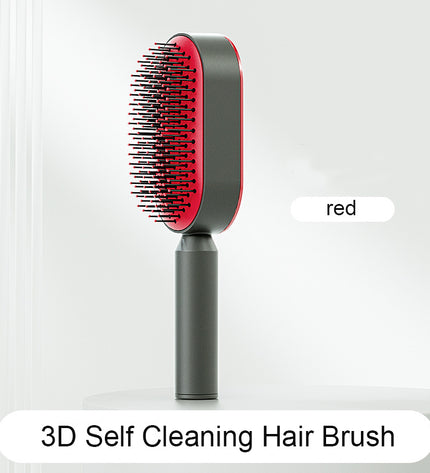 Self Cleaning Hair Brush For Women One-key Cleaning Hair Loss Airbag Massage Scalp Comb Anti-Static Hairbrush